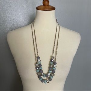 Loft SilverTone Double Strand Statement Necklace